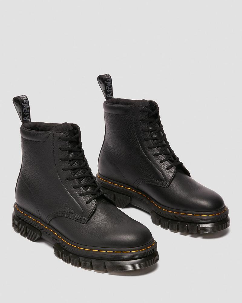 Dr Martens Rikard Lunar Læder Platform Støvler Dame Sort | DK 251CTV